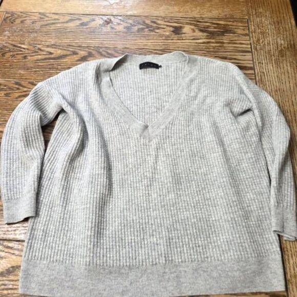 Hatch Maternity The Easy V Neck Sweater Cashmere Wool In Grey Sz P - Picture 2 of 6